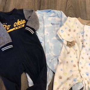 Lot of 3! 6 month fleece pajamas!
